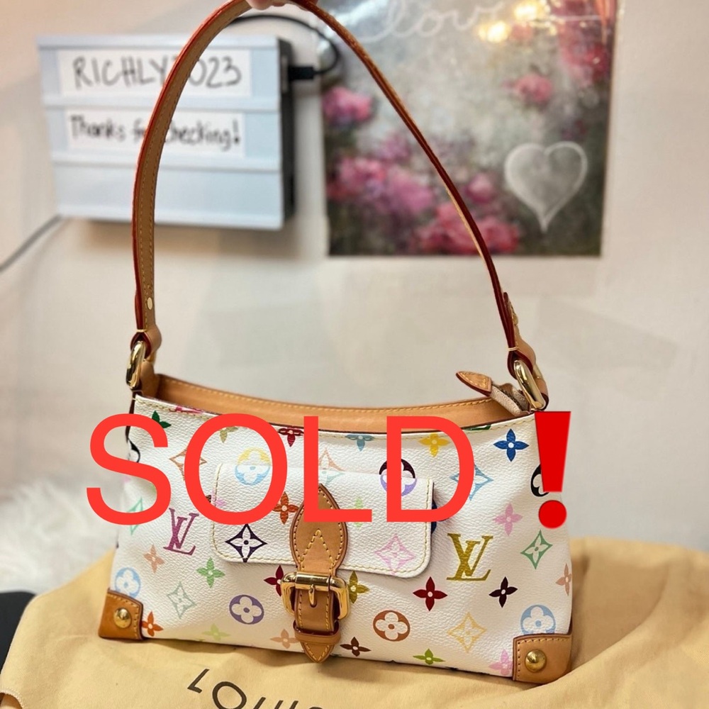 Louis Vuitton Takashi Murakami White Multicolor Monogram Eliza Shoulder Bag